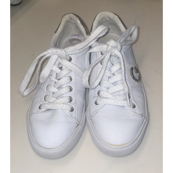 Women's G by Guess Gold White Athletic Shoes Size 6.5 Sneakers - Picture 2 of 6